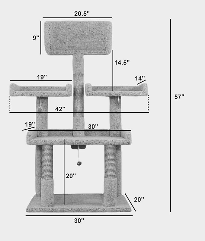 Prestige Cat Trees 56" Extra Large Spacious Cat Tree