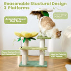 HYABi 40-Inch Avocado Cat Tree Tower - Small Garden Cat Condo with Multi-Level Activity Platform & Scratching Posts, Perfect for Indoor Kittens and Play