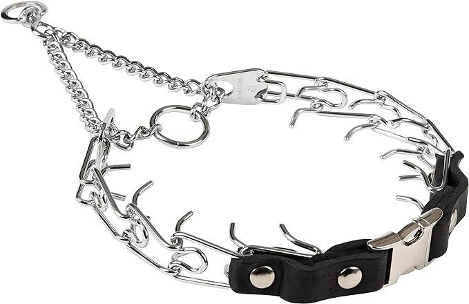 Herm Sprenger 2.25mm Prong Collar for Dogs Training – Quick Release Buckle & Swivel Ring for Easy Use – Made of Durable Chrome Plated Stainless Steel in Germany– (14-19" Neck)