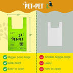 Pet N Pet 200 Counts Unscented Dog Poop Bags Rolls with Tie Handles, 41% Plant Based & 59% PE Poop Bags for Dogs, Extra-Thick Doggie Poo Bag, Pet Waste Bag