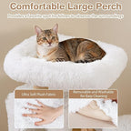 PETSITE 30.5 Inches Wooden Cat Tree, Multi-Level Modern Cat Tree with Scratching Posts, 2-Layer Condo, Long Plush Covered Soft Top Perch, and Various Jumping Platforms, Ideal for Indoor Cats