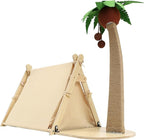 Coconut Tree Tent Cat Nest with 29.5" Scratching Post and Hanging Ball for Indoor Large Cats and Kittens