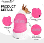 Parisian Pet Diva Dog Shirt – 100% Cotton Shirts for Large Dogs – Pink Sleeveless Soft Puppy Clothes – Lightweight and Breathable Dog Outfit – Summer Pet Apparel - Stretchable Tshirts for Dogs