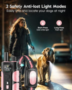 SLOPEHILL Dog Shock Collar,4200FT Dog Training Collar with Remote,IPX8 Waterproof E-Collar with Beep,Vibration,Shock,Flash Light,No Shock Mode,Electric Shock Collar for Small Medium Large Dog,Pink