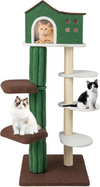 PETSITE 60 Inch Modern Cat Tree, Multi-Level Cat Tower with Sisal Scratching Posts, Condo, Plush Perches, Ideal for Indoor Cats