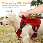 Heavy-Duty Tactical Dog Harness for Large Dogs, No Pull Adjustable Reflective Pet Vest with Molle System, K9 Military-Grade Control for Service Training, Outdoor & 10+ Breeds, Red, X-Large