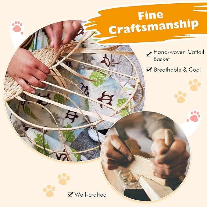 Tangkula Modern Cat Tree, Small Cat Tower with Natural Sisal Scratching Post, Hand-Made Wicker Cat Condo & Top Perch, Funny Hanging Toy Ball, Cute Cat Tree Tower for Indoor Cats