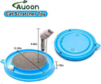AUOON Cat Scratcher Toy with Ball Track - 3 in 1 Interactive Cat Toy, Cat Scratch Pad with Cat Ball Toy and Plush Cat Mouse Toy for Indoor Cats and Kittens (Milk Shake)