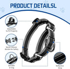 Kazazoo Reflective Martingale Collar for Dogs with Quick Release Buckle Adjustable Soft Durable Dog Collar for Small Medium Large No Pull Training Dog Collars-Black M