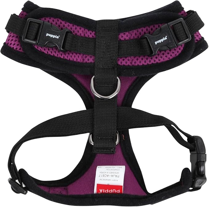 Puppia Authentic RiteFit Harness with Adjustable Neck, Small, Purple