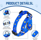 Kazazoo Martingale Collar for Dogs with Quick Release Buckle Adjustable Soft Durable Dog Collar for Small Medium Large No Pull Training Dog Collars-Blue Sky S