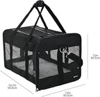 Amazon Basics Airline Approved Soft-Sided Mesh Pet Travel Carrier with Shoulder Strap, Removable Washable Fleece Pad, Top Opening, Ventilation for Dog, Cat, up to 22 pounds, 19.7Lx12Wx12H in., Black