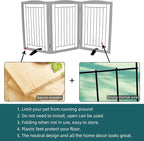 ZJSF Freestanding Dog Fence Indoor, Foldable Dog Gate for Doorways, Stairs or Hallways, Sturdy Wood Extra Wide Pet Gate with Support Feet for The House, Grey, 32 "Height-3 Panels