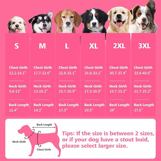 Fragralley Dog Coat Medium, Waterproof Dog Jacket with Warm Fleece Lining, Adjustable Reflective Dogs Winter Coat, Turtleneck Pet Coats for Cold Weather (Pink M)
