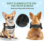 SlowTon No Pull Small Dog Harness and Leash Set, Puppy Soft Vest Harness Neck & Chest Adjustable, Reflective Lightweight Harness & Anti-Twist Pet Lead Combo for Small Medium Dogs (Black, S)
