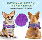 SlowTon No Pull Small Dog Harness and Leash Set, Puppy Soft Vest Harness Neck & Chest Adjustable, Reflective Lightweight Harness & Anti-Twist Pet Lead Combo for Small Medium Dogs (PU-Front Clip, XS)