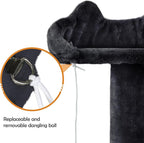 Topeakmart 61in Cat Tree for Indoor Cats, Cat Tower with Scratching Posts Spacious Perch & Platform for Kittens, Black