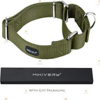Mikivery Martingale Dog Collar Nylon Adjustable and Safety Training Colourful Comfortable Metal Buckle Pet Collars for Small Medium and Large Dogs(Military Green,M)