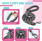 AUROTH Dog Harness and Leash Set, Soft Padded Service Dog Vest with 5.25FT Dog Leash, No Choke, Easy On Pet Vest, Adjustable Reflective No Pull Pet Vest Medium Sized Dog, Easy Walking and Training