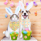 Easter Dog Bandana, 2 Pack Adjustable Holiday Party Pets Rabbit Easter Egg Bandana Triangle Bibs Cat Scarf Set