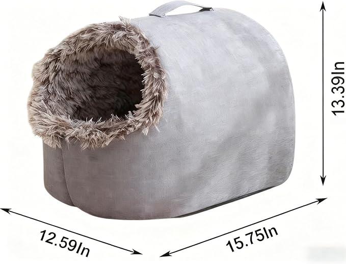 Cat Cave Bed——Soft and Cozy Pet Hideaway for Kittens and Puppies, Cat Bed Cave Perfect for Small Pets, Cave Cat Bed for Comfort and Warmth, Ideal for Snuggling and Resting.(Christmas Green+White)