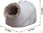 Cat Cave Bed——Soft and Cozy Pet Hideaway for Kittens and Puppies, Cat Bed Cave Perfect for Small Pets, Cave Cat Bed for Comfort and Warmth, Ideal for Snuggling and Resting. (Christmas red+White)