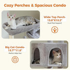 PETEPELA 69" Tall Cat Tree for Indoor Large Cats, Cat Tower for Adult Cats with Big Hammock, Cat Climbing Tree Tower with Scratching Posts, Condo House and Large Top Perch, Grey