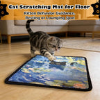 Cat Scratcher Wall Art, Sisal Home Decor Cat Scratch Mats, Wall Mount Kitten Scratching Pad with Hoop and Loop Adhesives, Cardboard Post Alternative for Indoor, Irises