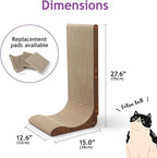 Necoichi Cardboard Cat Scratcher Wall for Indoor Cats - Cat Scratching Board, Cat Scratch Pad Lounger with Reversible Usability and Extra Comfort for Lounge, Curved (Dark Cherry, Regular)