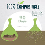 Dog Poop Bag with Handles, Compostable Pet Waste Bags, Easy-Tie, Vegetable-Based Eco-Friendly, Unscented, Extra Thick, Leak Proof, Fits for Dogs and Cat Scoops, 240 Refill Bags, bulk pack