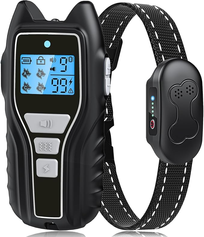 Dog Training Collar with Remote, Waterproof IPX7 E Collar for Dogs, Beep and Vibration Modes, Safe and Humane Training, 2000FT Range, Rechargeable, Fits Small Medium Large Dogs 15–120 lbs (Gray)