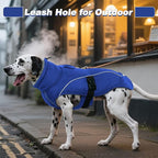 DENTRUN Winter Warm Dog Coat Reflective Jacket with Turtleneck for Cold Weather, Adjustable Buckle Windproof Water Repellent, Thick Snowsuit Fleece Vest for Small, Medium, Large Dogs, Blue, L