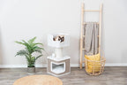 TRIXIE Ava Cat Tree with Condo, Cozy Top Platform with Removable Cushion, Dangling Cat Toy