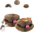 2PCS Interactive Cardboard Cat Toys,Cat Scratching Board with A Ball,Shape Shifting Accordion Cat Scratcher Toys with Different Shapes,Magic Kitten Scratcher Pads for Indoor