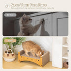 Avont Cat Scratcher Lounge, 3-in-1 Reversible Cardboard Scratching Bed, Horizontal Lounger for Indoor Cats Kittens - Nature