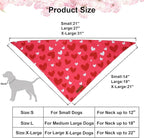 ADOGGYGO Valentine Dog Bandana, Heart and Love Pet Scarf, Premium Durable Fabric, Red Pink Valentine Bandanas for Large and Extra Large Dogs (X-Large)