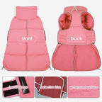 FUAMEY Dog Puffer Jacket for Small Dogs,Dog Cold Weather Coats Winter Dogs Down Jackets Waterproof Pet Snowsuits Warm Puppy Winter Vest Turtleneck Pets Adjustable Jackets Coats Pink S