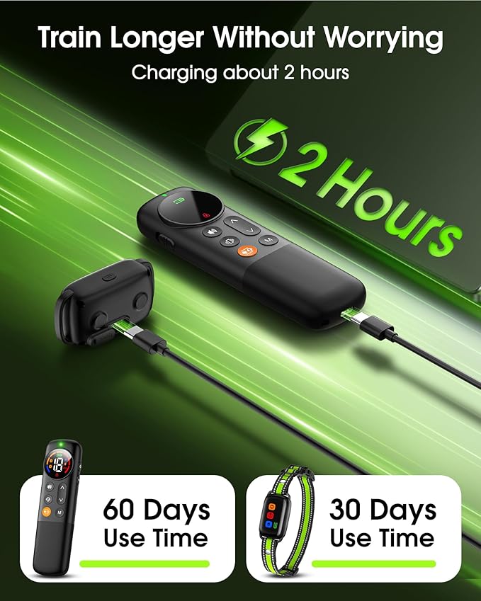 Vibrating Dog Training Collar with Remote, No Shock, Beep and Vibration Only, 3300FT Long Range, Waterproof Rechargeable, Safety Lock, No Prongs, for Small Medium Large Dogs