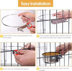 2 Pcs Large Pet Dog Food Water Bowl for Cage Stainless Steel Non-Spill Kennel Hanging Cats Bowls with Clamp Holder Crate Feeder Dish for Medium Large Dogs Huge Pets (7.1x2.5'' & 6.3x2.4'')
