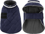 KAMA BRIDAL Dog Winter Coat Warm Padded Puppy Jacket Windproof Water Resistant Clothes for Small Medium Large Pets Christmas Sweater Outfit Vest(DarkBlue, 3XL)