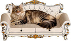 Cat Scratcher Bed,Sofa-Shaped Cat Scratcher Couch, Large Luxury Durable Cardboard Sofa Scratcher Pad Furniture Protector for Indoor Cats Scrach,Rest and Play,23.6 Inches,Beige