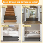 Retractable Short Dog Gate - Small Puppy Mesh Safety Pet to Step Over Gates Doggy Door for Doorways Stairs Kitchen Hallways Indoor, 14" Tall, Extends up to 55" Wide, Black