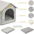 Jiupety Dog House Indoor, M Size Indoor Dog House for Medium and Small Dog, Warm Cave Sleeping Nest Bed for Cats and Dogs, Gray
