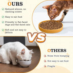 BNOSDM Silicone Dog Food Plate Shallow Dog Bowl Flat Cat Dish 1 Pack Small Puppy Plates for Small Dogs and Cats Whisker Fatigue Pet Feeding Bowls for Dry and Wet Food (Brown)