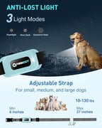 ABBIDOT Shock Collar for Dogs, 4500FT Dog Training Collar with Remote，IPX7 Waterproof Rating，6 Training Modes (Beep, Vibration, Safe Shock), Enhanced Night Light, Rechargeable E-Collar （10-130 lbs）