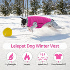 Lelepet Reversible Dog Coat Waterproof Dog Jacket Windproof Puffer Vest for Winter Warm Lightweight Coats for Large Dogs Adjustbale Hook & Loop Pet Apparel with Leash Hole, Golden Retriever, 3XL