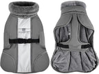 Queenmore Dog Cold Weather Coats, Fleece Collar Pet Apparel for Cold Weather, Dog Snowsuit, Cozy Winter Dogs Jackets Winter with Quick Release, Grey, XXL