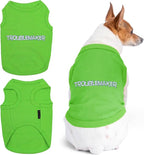 Parisian Pet Dog Shirt – 100% Cotton Shirts for Large Dogs – Green Sleeveless Puppy Clothes – Lightweight and Breathable Pet Apparel – Soft Funny Dog Clothes - Stretchy T Shirts for Dogs