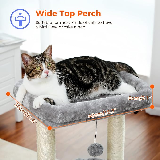 PEQULTI Small Cat Tree Tower for Large Adult Cats and PEQULTI Cat Tree Tower for Indoor Cats