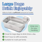PEDAY 1.2 Gallon Large Dog Water Bowl, 18/8 Human Grade Stainless Steel - Silver Nonslip